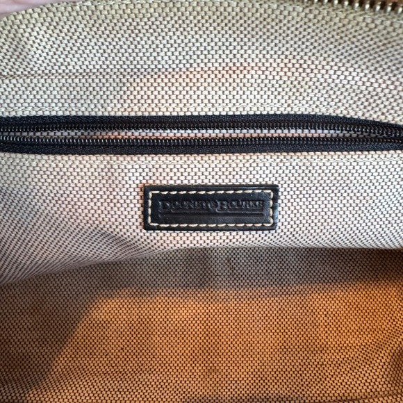 Dooney & Bourke Monogram Satchel Bag Black Gray Leather Trim Top Zip - Picture 8 of 11